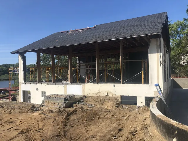 Pool house under construction