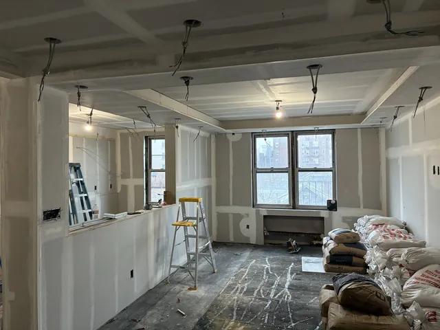 Gut renovation, drywall stage